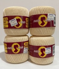 4 Pack South Maid 100 Mercerized Cotton Crochet Thread 400 Yards Creme NOS