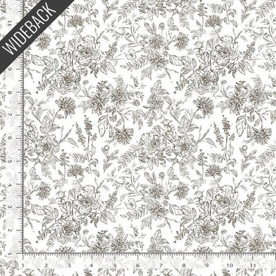 Graceful Blossoms Wideback (108 Inch) in White | Dear Stella