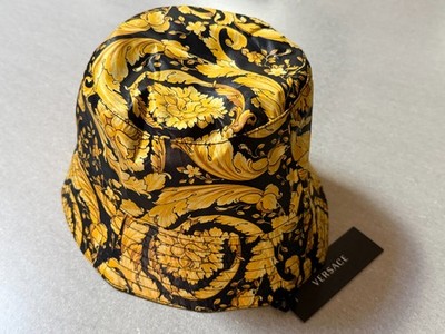VERSACE REVERSIBLE  POLYAMIDE BUCKET HAT  BAROQUE PATTERN  SIZE 57  $670USD