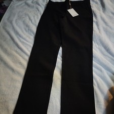 Quince Women's Black Ultra-Stretch Ponte Pants Straight Leg sz S Petite 28" NWT