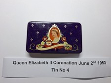 VINTAGE Queen Elizabeth II Coronation Cadbury Chocolate Tin June 2nd 1953 No 4