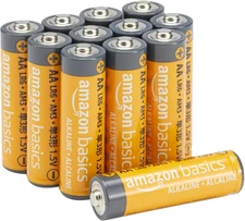 Amazon Basics 12-Pack AA Alkaline Batteries, 1.5 Volt, Long Lasting Power