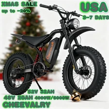 US Electric Dirt Bike Mountain Motorcycle 60V 32AH Battery 6000W Motor 45/60MPH
