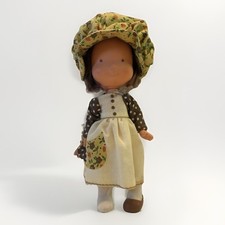 Vintage 1979 Knickerbocker Holly Hobbie Friend CARRIE 6 Vinyl Doll Bonnet Dress