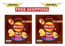 X2 Walkers Meaty Variety Multipack Crisps Box 20x25 g