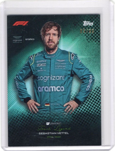 2022-23 Topps F1 Lights Out - Track Legends Sebastian Vettel Teal /99