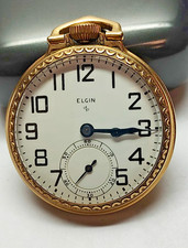 Vintage Elgin National Grade 616 16s 17J Pocket Watch 1951 10K Rolled Gold Plate