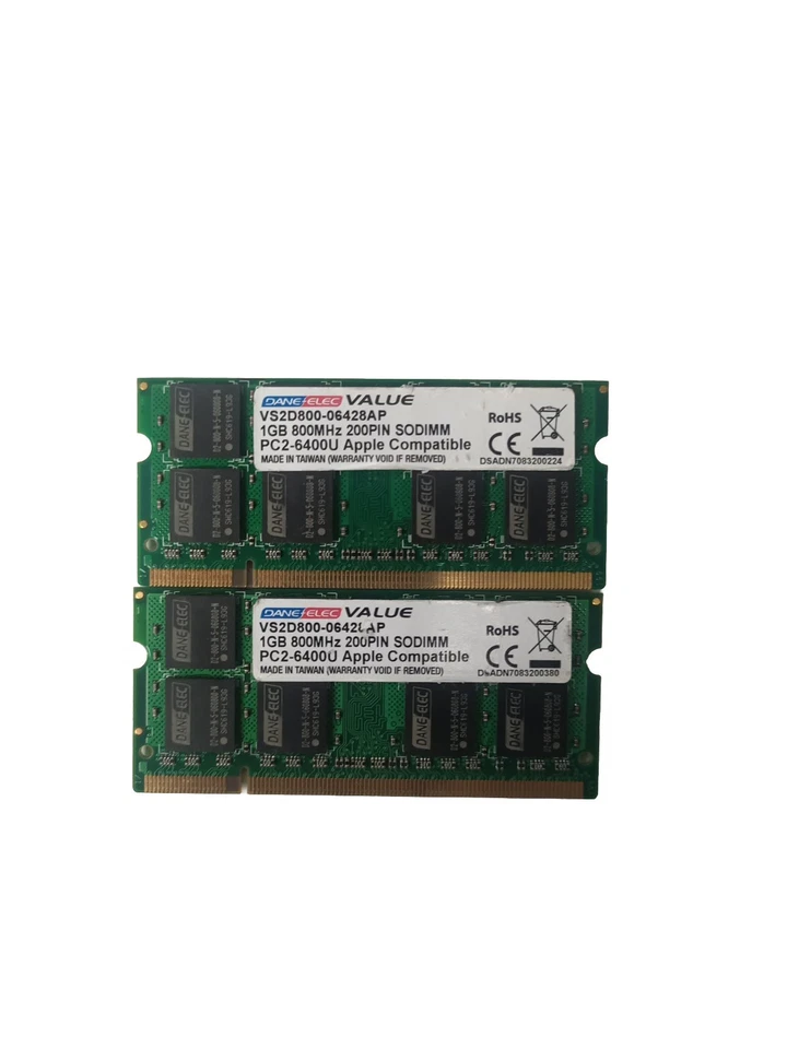DANE-ELEC 1Go RAM PC Portable VS2D800-064285T SODIMM DDR2 PC2-6400U 800MHz CL5 - Photo 3/3