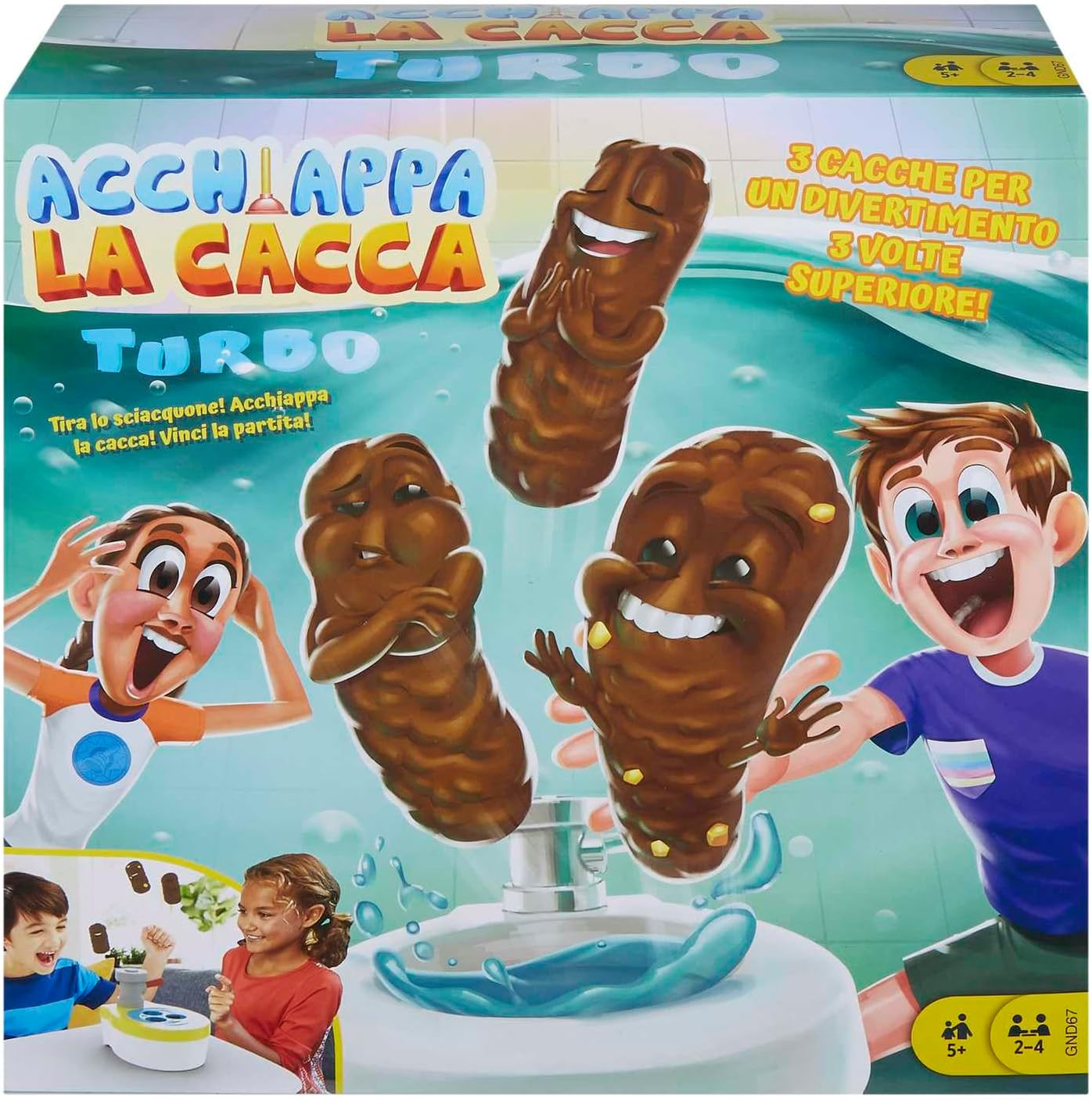 - Acchiappa La Cacca Turbo, Gioco per Bambini Con Water Giocattolo, 3 Pezzi Di