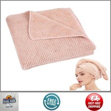 Microfiber Hair Towel Quick Dry 20x40 Ultra Absorbent for Long Thick Hair Pink