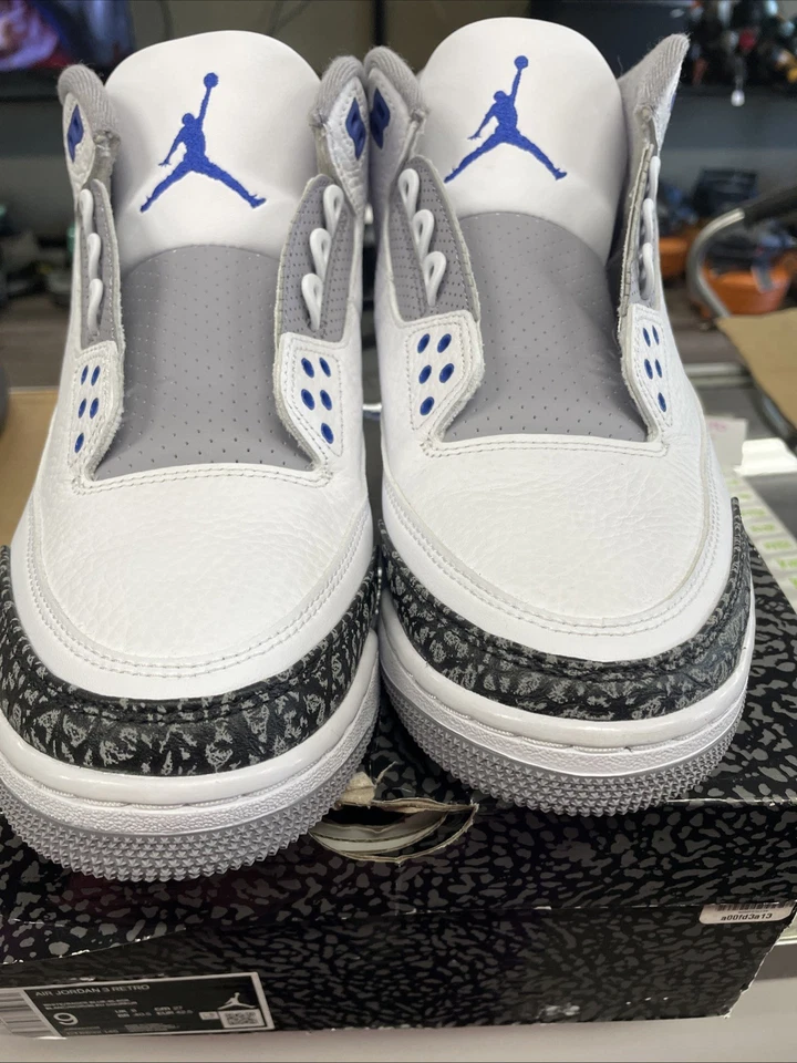 9 码 - Jordan 3 复古 Mid Racer 蓝色二手 Og 全部 — 第 2/4 张图片