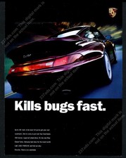 1996 Porsche 911 Turbo Kills Bugs Fast 993 car photo vintage print ad NM
