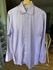 Turnbull Asser Mens Purple Classic French Cuff Dress Shirt Sz 15.5/39 Large
