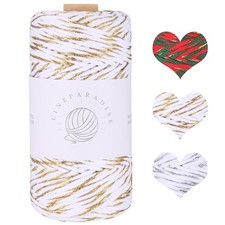 3mmx109 Yards Macrame Cord Cotton Shiny Rope DIY Crochet Decor White Gold