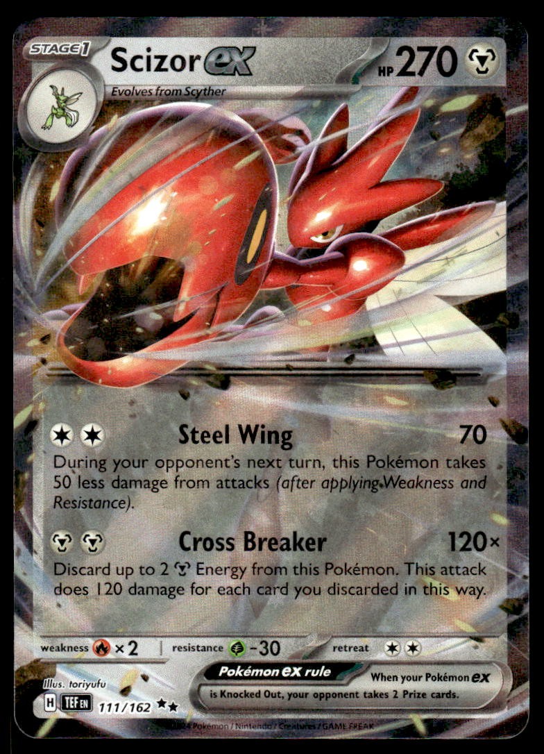 Pokemon TCG Temporal Forces #111/162 Scizor EX NM