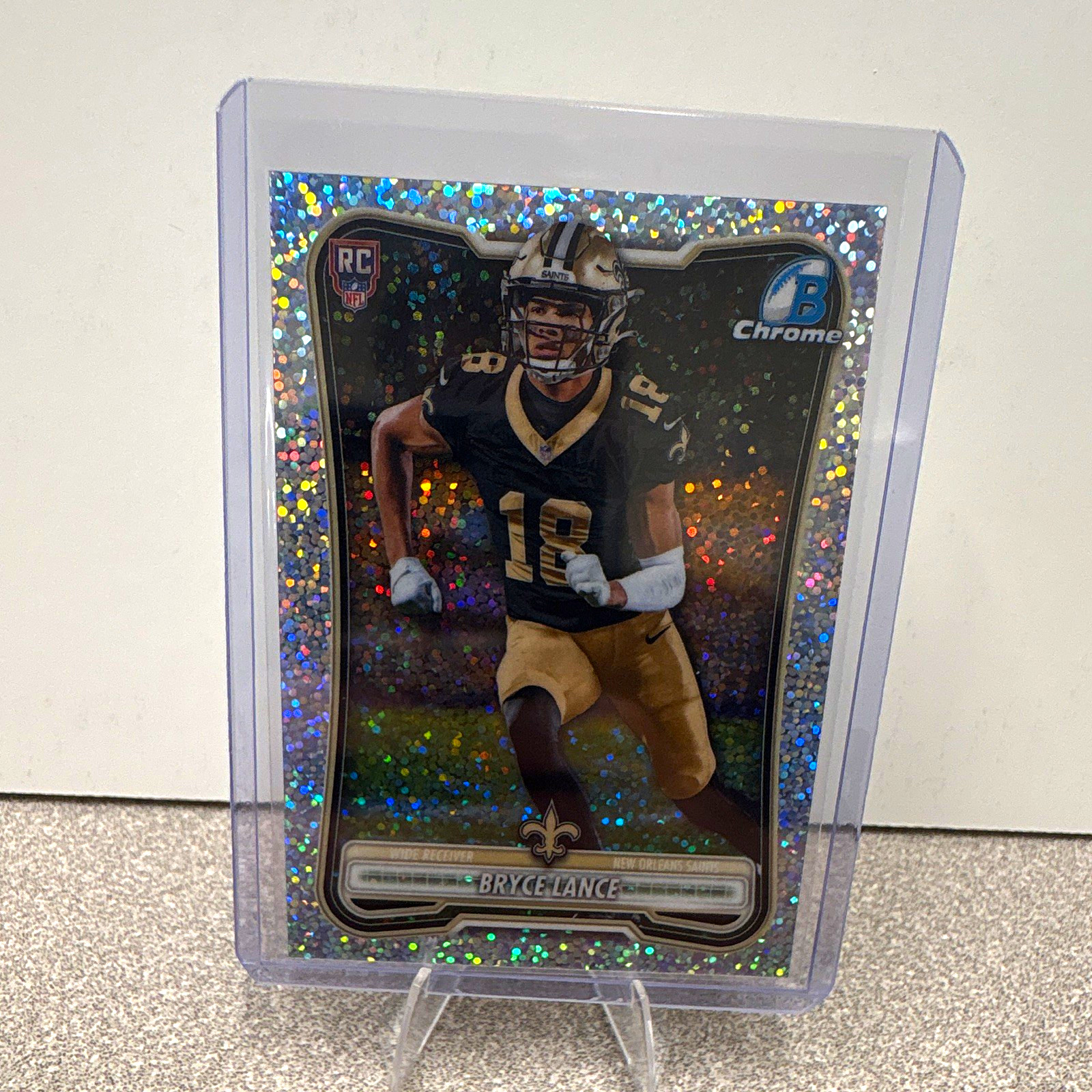 2026 Bowman Chrome Bryce Lance Saints RC Speckle #BCV-139