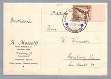 DR postcard with SST Berlin Olympia 1936 to Harburg