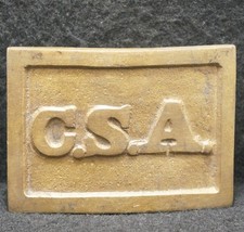 XE29161 VINTAGE 1970s  C.S.A.  CONFEDERATE STATES PATRIOTIC BRASS BELT BUCKLE