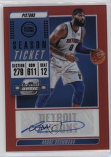 2018-19 Contenders Optic Veteran Ticket Red Prizm 23/49 Andre Drummond Auto 0a8o