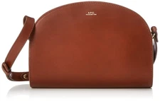 A.P.C. Sac Demi-Lune Shoulder Bag Noisette Brown PXAWV-F61048 Made in Portugal