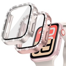Goton 2-Pack Bling Case for Apple Watch Screen Protector 44mm SE 3/2/1, Series 6