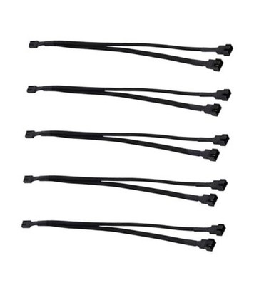 5-Pack PWM Fan Splitter Cable,12 inch 2 Way PC Fan Power Extension Cable 1 to 2