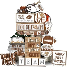 27 Pcs Football Tiered Tray Decor Farmhouse Decorations for As Pictures Show 