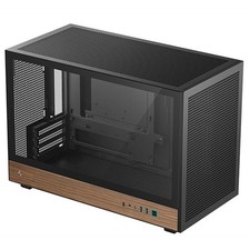 Image of DeepCool CH260 Micro-ATX Mini Tower PC Gaming Case, Wood, Tempered Glass Side Pa