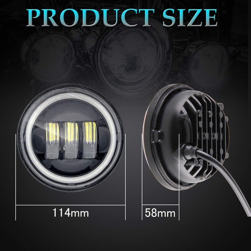 1 Pair 4.5 Inch Led Fog Light With Angel Eyes Passing Lamps DRL bulb For Moto... - Picture 6 of 6