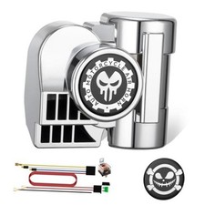 Train Horn for Motorcycle 12V, Loud Air Horn Kit for Car Truck upgraded silver
