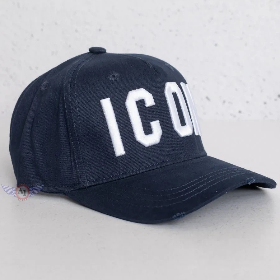 Icon Dsquared2 Sports Baseball Cap flat Premium Hat Men Blue Navy Distressed image 3