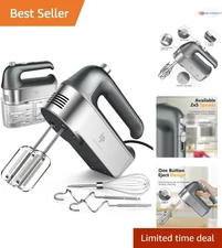 Electric Hand Mixer 450W Stainless Steel Attachments with Storage Case