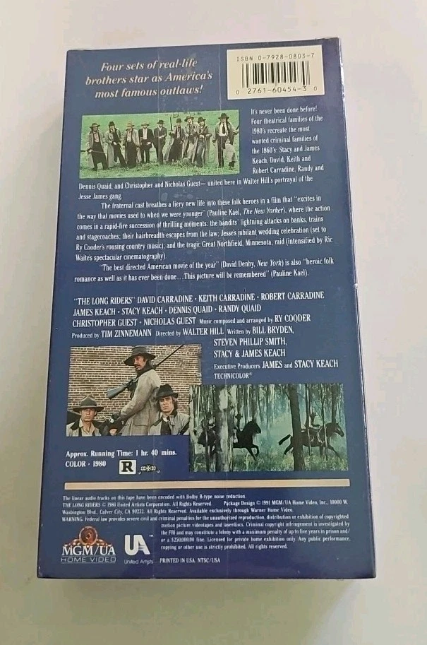 The Long Riders VHS SEALED MGM UA David Carradine Keith Carradine VTG  - Image 2 of 4