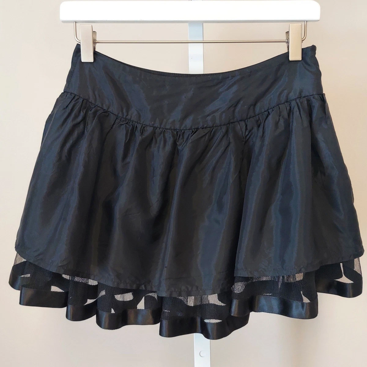 Jupe Mini Vintage à Rayures Noires Et Blanches Twenty One - Taille S - Occasion Très Bon état
