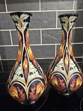 MOORCROFT POTTERY. Pair of rare trial pieces . RACHEL BISHOP 2004.