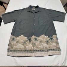 Hilo Hattie Men's Hawaiian Shirt The Hawaiian Original Size L Palm Trees Button