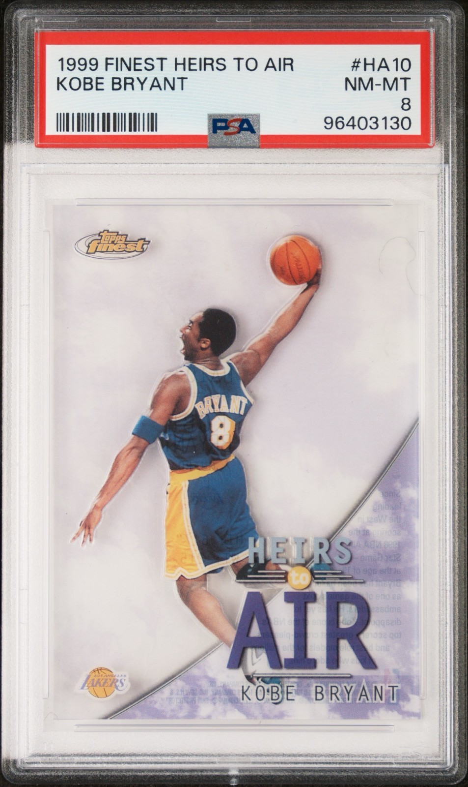 1999-00 Topps Finest Kobe Bryant Heirs to Air Acetate PSA 8 #HA10 Mamba