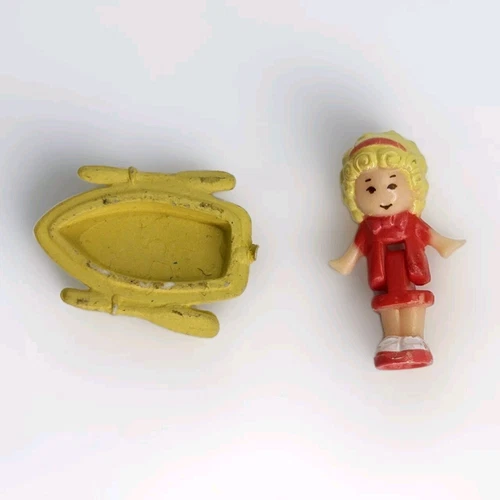 Vtg 1989 Bluebird Polly Pocket Red Dress And Shoes Pollys Cafe Townhouse Boat