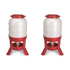 Little Giant 60 Pound Feed Heavy Duty Poultry Chicken Gravity Feeder 2 Pack 