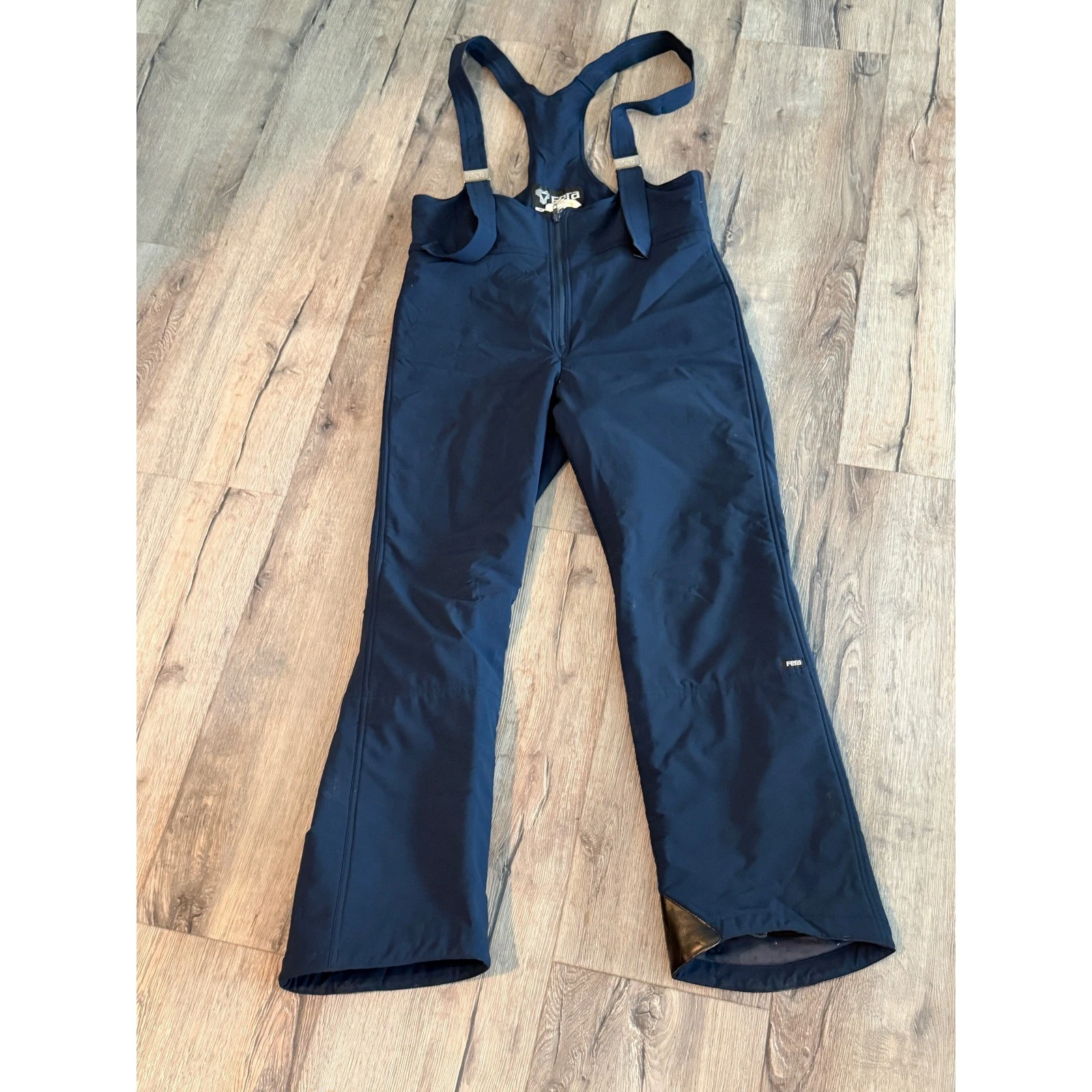 Fera Mens Navy Blue Insulated Ski Bib Pants Size L/36L Vintage Winter Snow Gear