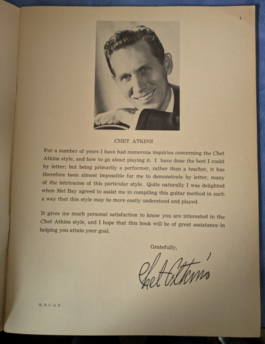 1952 Chet Atkins Style For Guitar Volume 1 Vintage Songbook Sheet Music Mel Bay - Picture 3 of 5