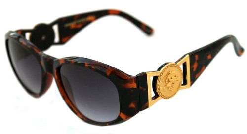 Medusa Metal Gold Logo 413 Medium Brown Sunglasses Vintage Style Biggie 852 - Picture 2 of 12