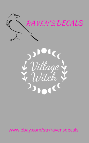 Village Witch Moon Phase Decal Sticker Cat Truck Alter Window Cup Bumper Car SUV - Picture 6 of 16