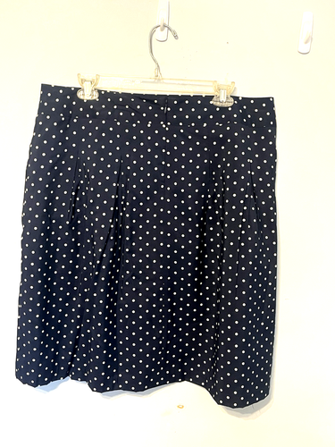Women's Van Heusen Business Skirt Navy Polka Dots Rayon Bl Lined Pockets Sz 16 - Picture 8 of 14