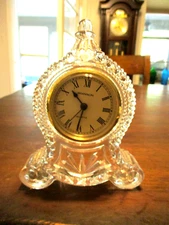 Shannon Crystal lead Crystal Mantel Clock battery operated Roman Numeral 6''