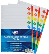 170g Idena Kartonregister 10-teilig 5 Farben