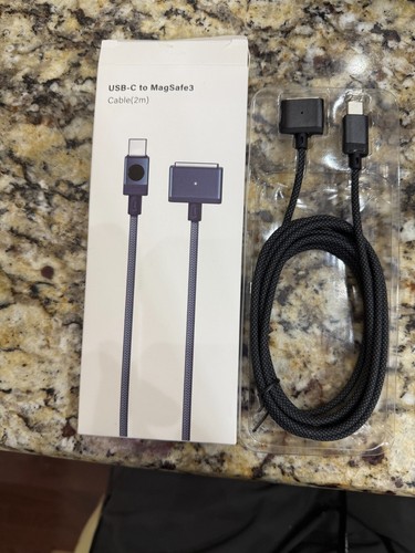 USB-C to Magnetic 3 Cable for 14” 16” MacBook Pro 2024 M3 Pro & Max, Blue - Photo 7 sur 7