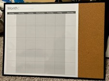 Pen Gear Magnetic Dry Erase Combination Monthly Calendar Board, 17" X 23"