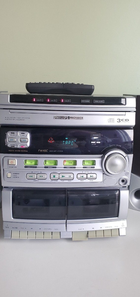Philips Magnavox FW45C 37 Mini HiFi System 3-CD Changer 90's FF