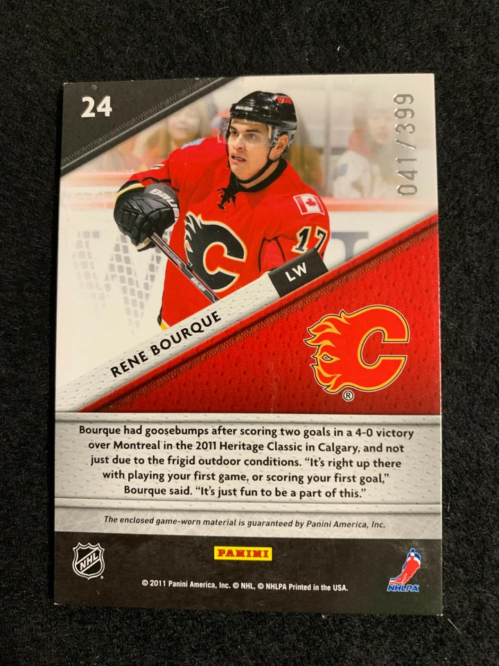 2011-12 Panini Certified Fabric of the Game Materials 41/399 Rene Bourque #24🔥 - Image 2 of 2